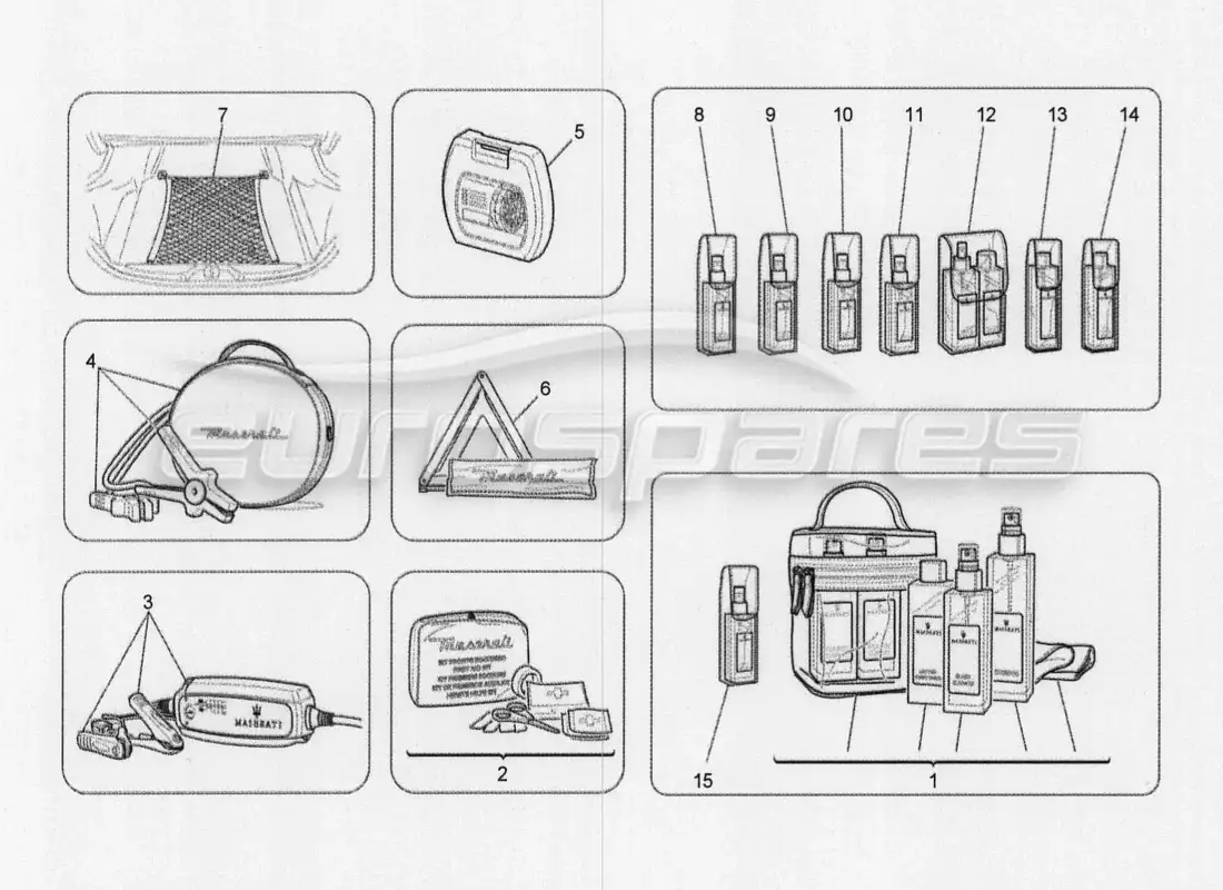 maserati qtp. v8 3.8 530bhp 2014 auto diagrama de piezas de accesorios posventa