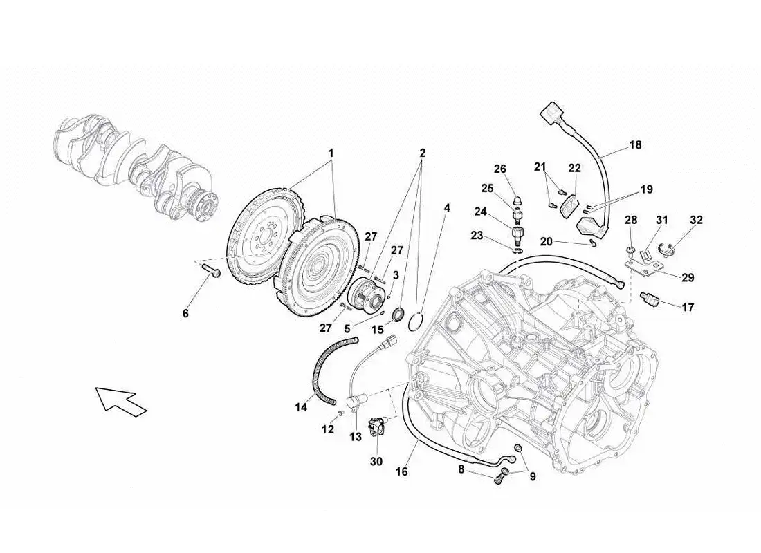 lamborghini gallardo lp570-4s perform embrague (e-engranaje) diagrama de piezas