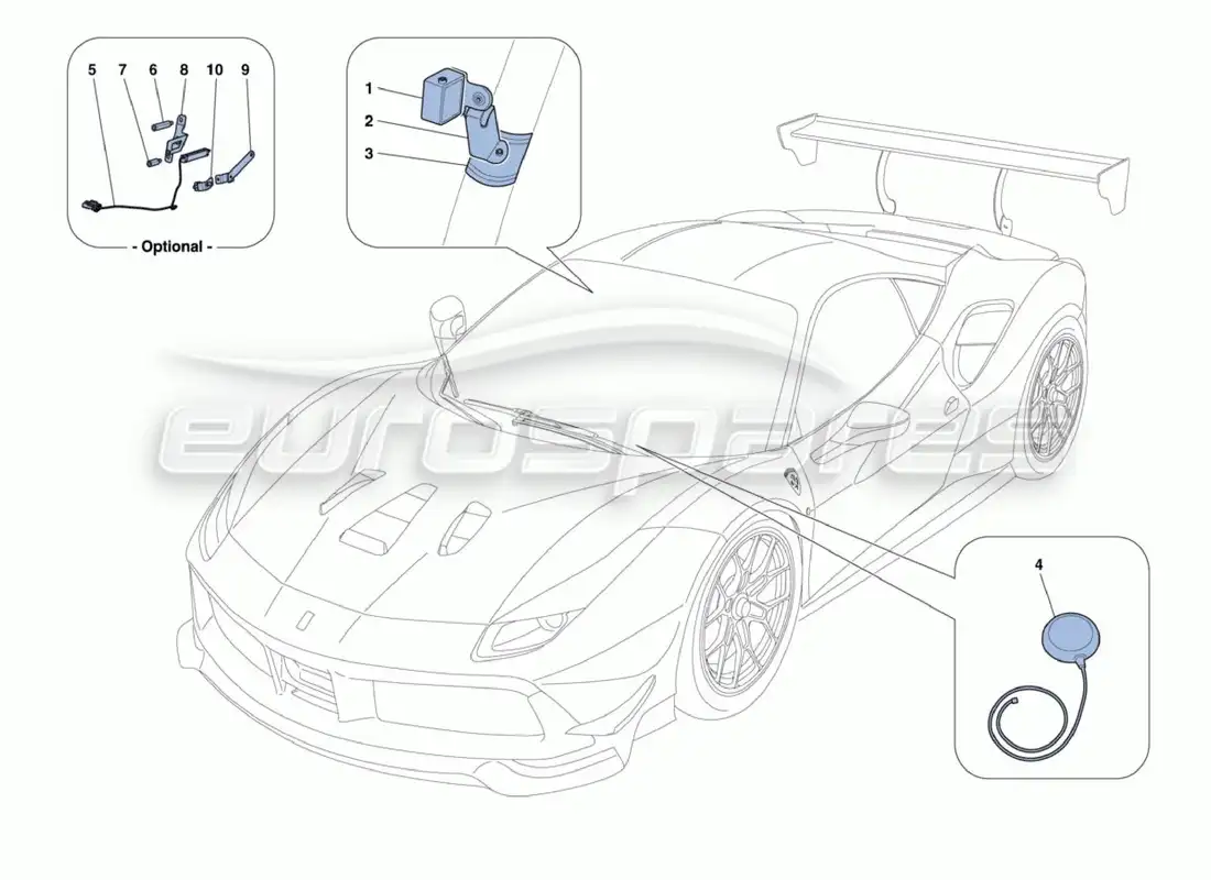 ferrari 488 challenge aéreo diagrama de piezas