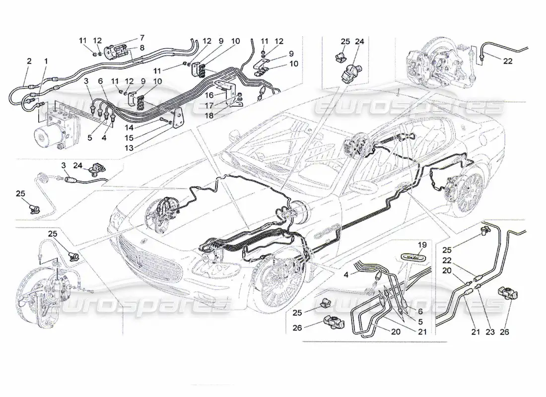 maserati qtp. (2010) 4.7 líneas diagrama de piezas