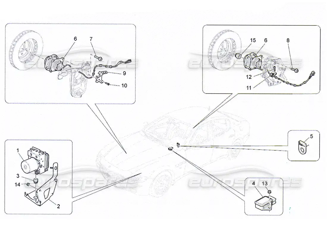 maserati qtp. (2010) 4.2 sistemas de control de frenado diagrama de piezas