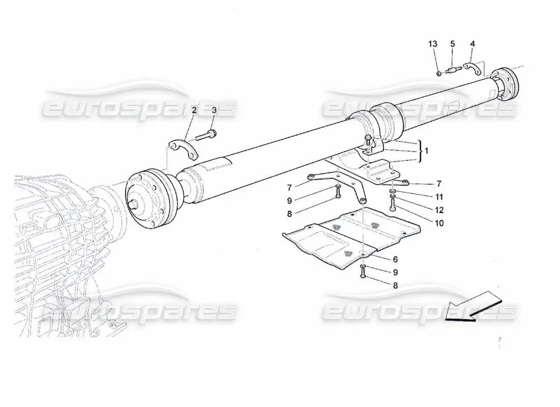 maserati qtp. (2010) 4.7 tubo de transmisión diagrama de piezas