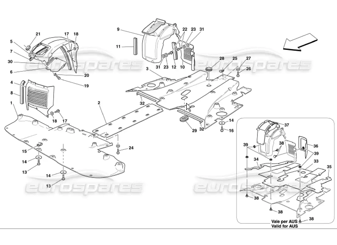 ferrari 360 modena piso plano y caseta de gobierno diagrama de piezas