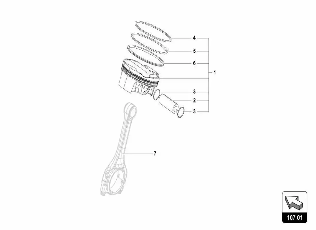 lamborghini centenario spider pistón diagrama de piezas