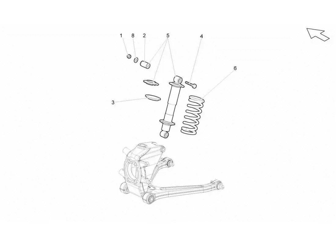 lamborghini gallardo sts ii sc rear suspension diagrama de piezas