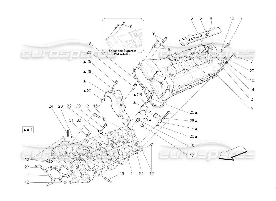 maserati qtp. (2006) 4.2 f1 culata izquierda diagrama de piezas
