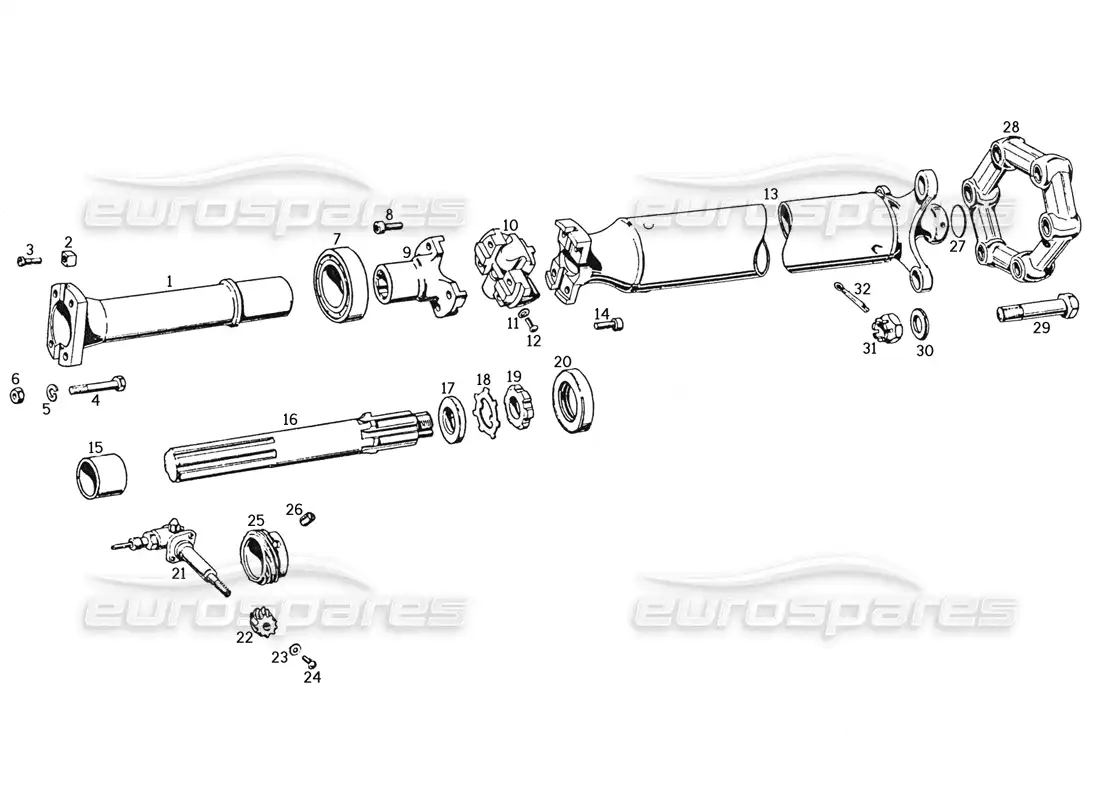 ferrari 250 gte (1957) transmisión diagrama de piezas