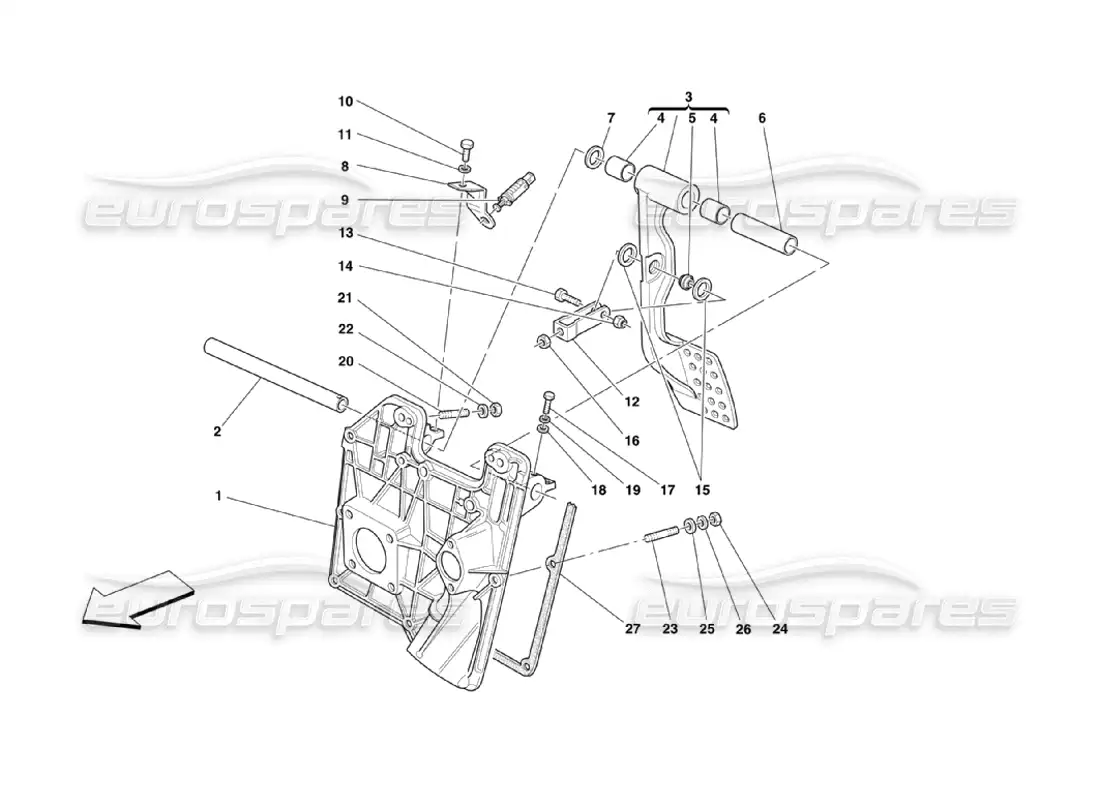ferrari 360 challenge stradale pedales diagrama de piezas