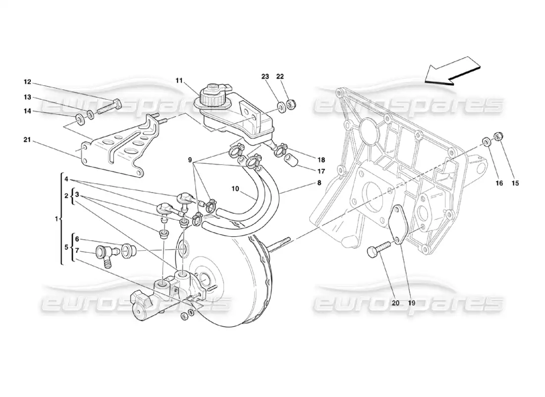 ferrari 360 challenge stradale control hidráulico de frenos diagrama de piezas