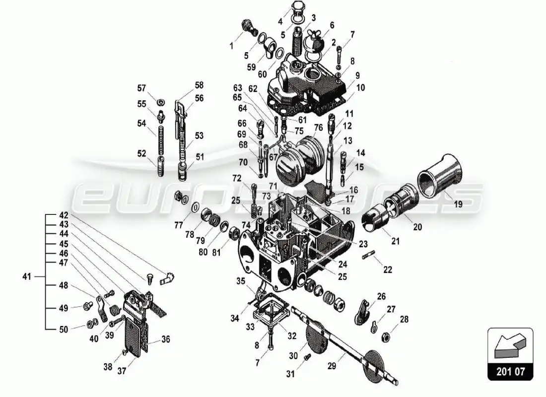 lamborghini 350 gt fuel system diagrama de piezas