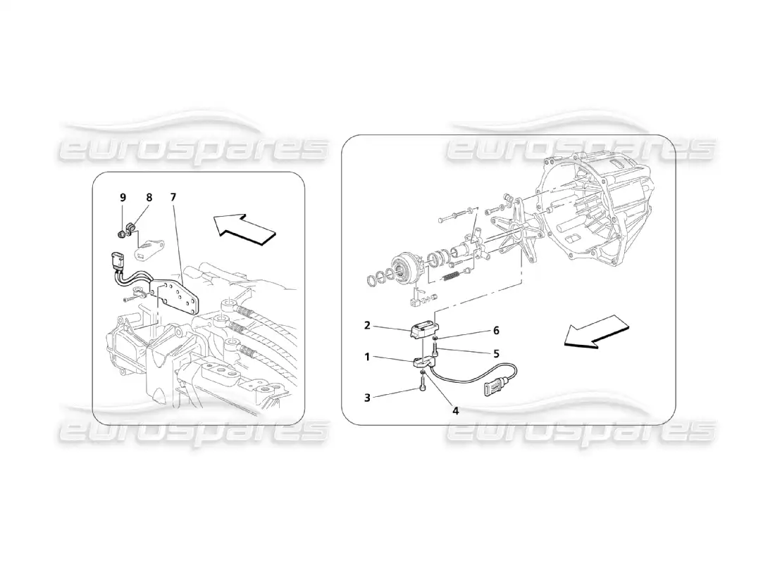 maserati qtp. (2003) 4.2 controles electrónicos del embrague para la caja de cambios f1 diagrama de piezas