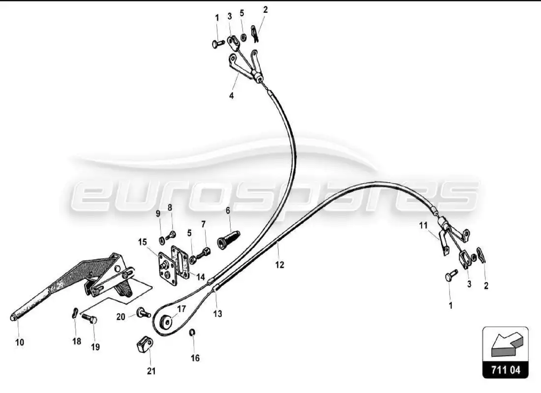 lamborghini miura p400s freno de mano diagrama de piezas