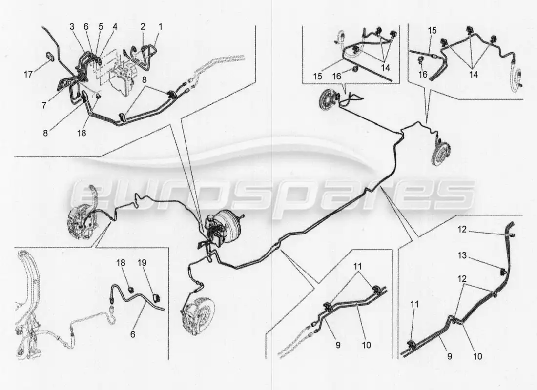 maserati qtp. v8 3.8 530bhp 2014 auto diagrama de partes de líneas