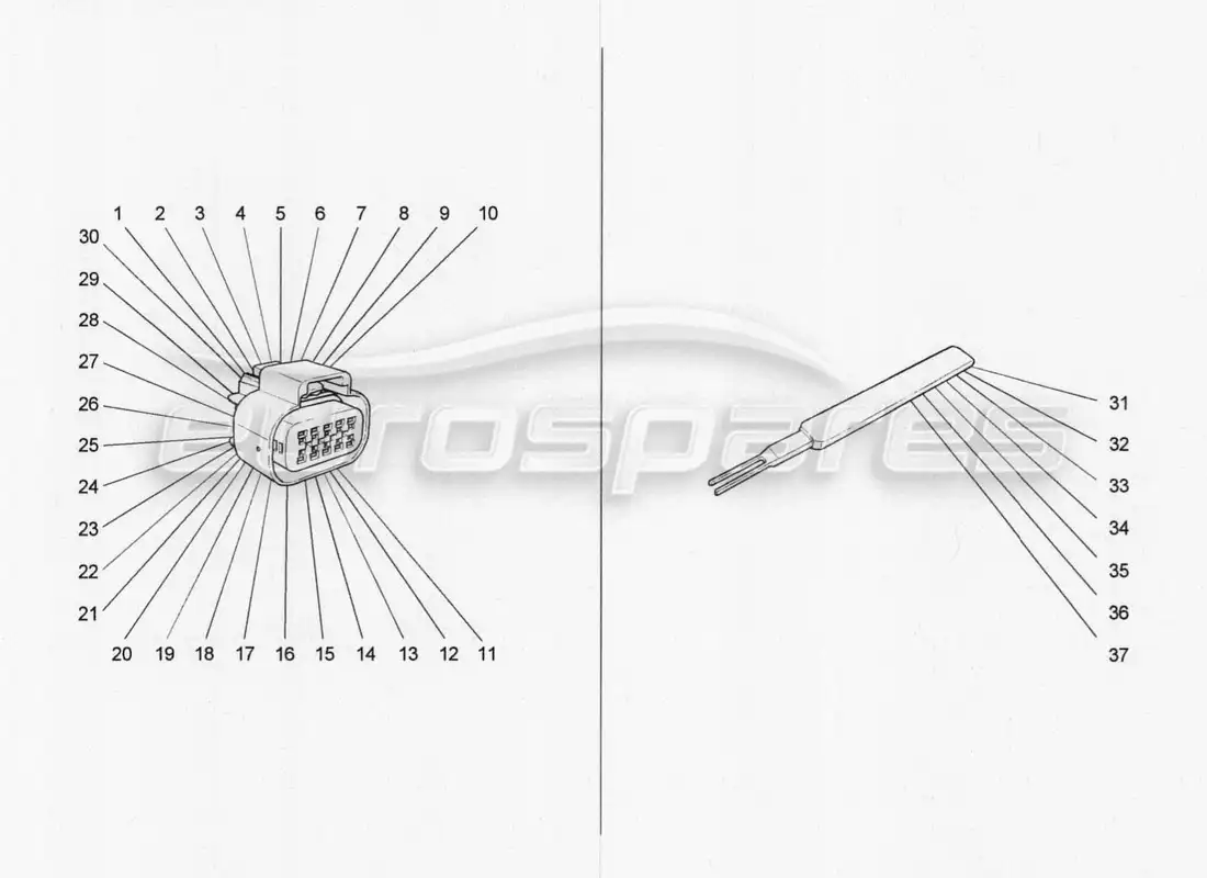 maserati qtp. v8 3.8 530bhp 2014 auto conectores diagrama de piezas