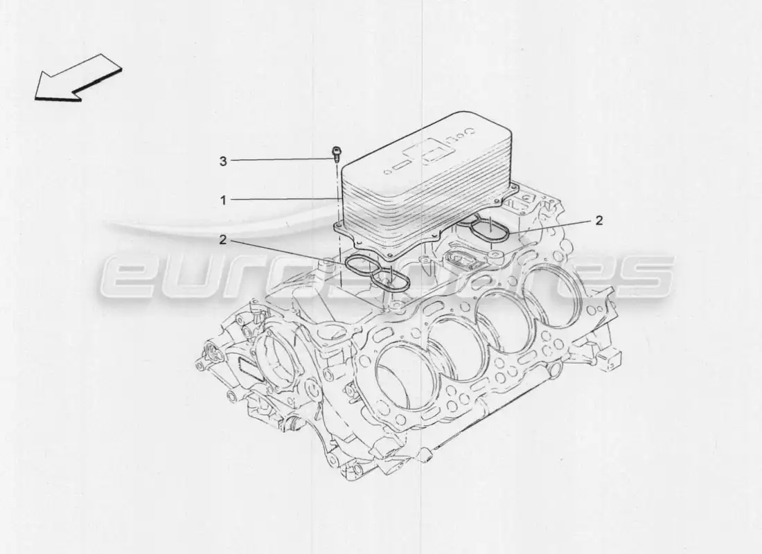 maserati qtp. v8 3.8 530bhp 2014 auto diagrama de piezas del intercambiador de calor