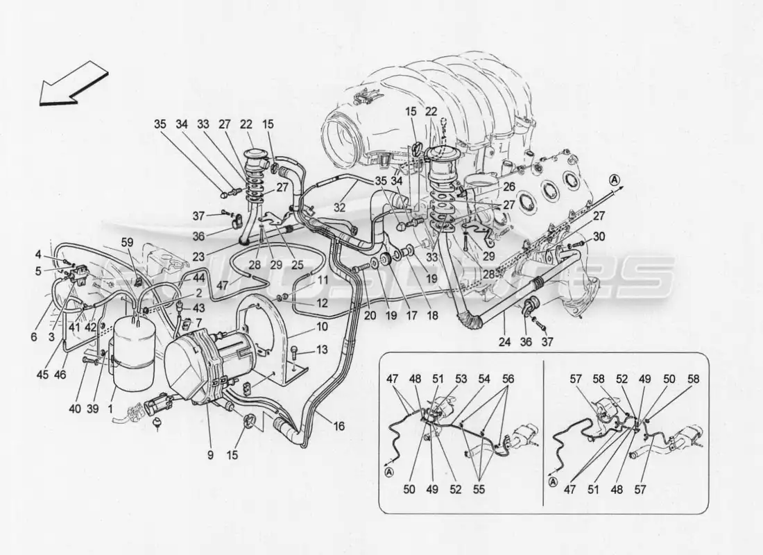 maserati granturismo special edition sistema de aire adicional diagrama de piezas