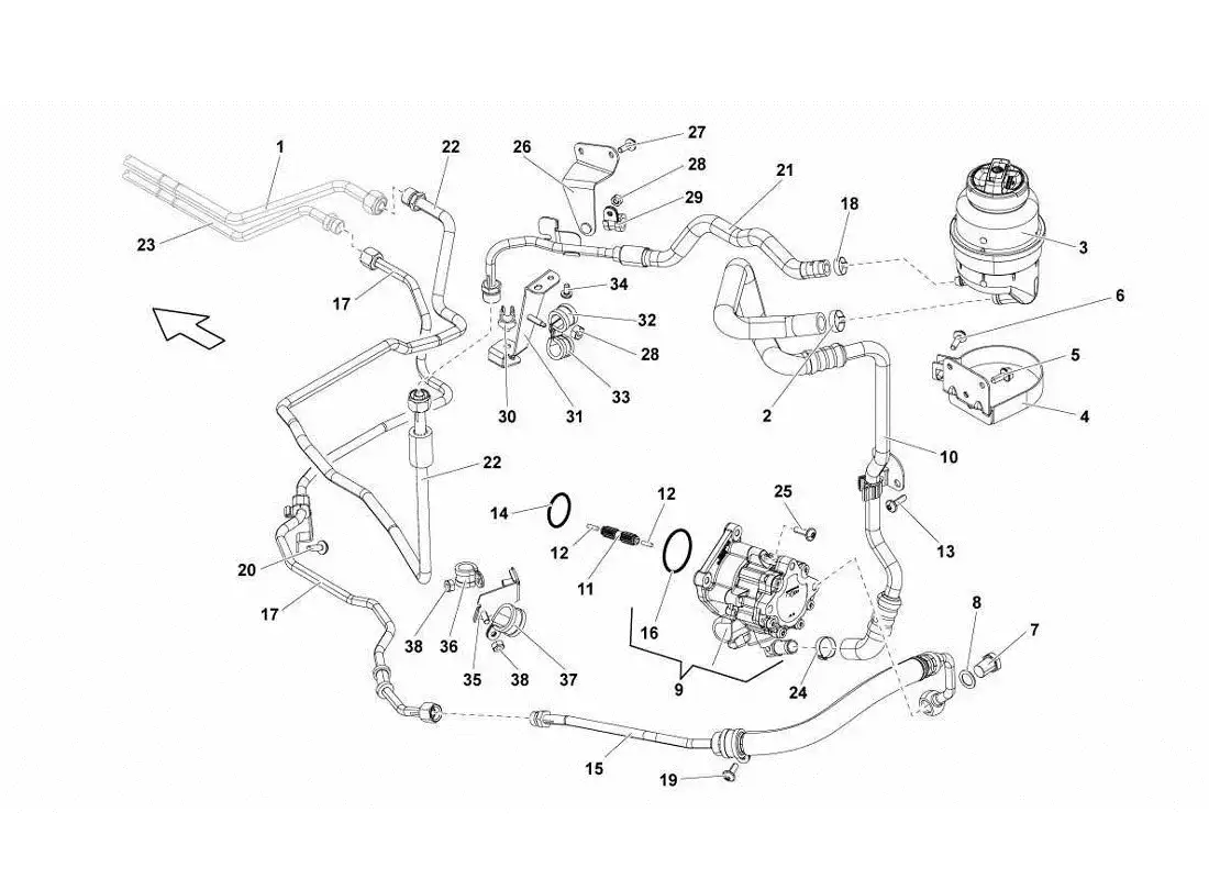 lamborghini gallardo lp560-4s update dirección asistida diagrama de piezas