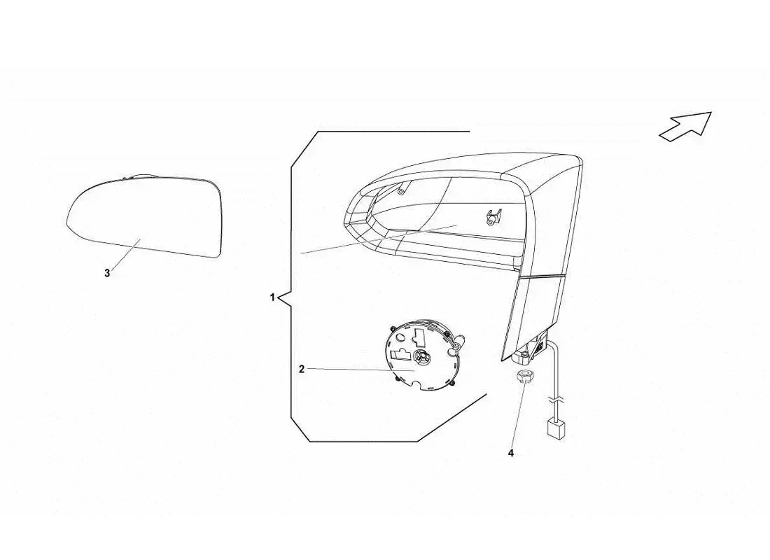 lamborghini gallardo lp570-4s perform espejo retrovisor exterior diagrama de piezas