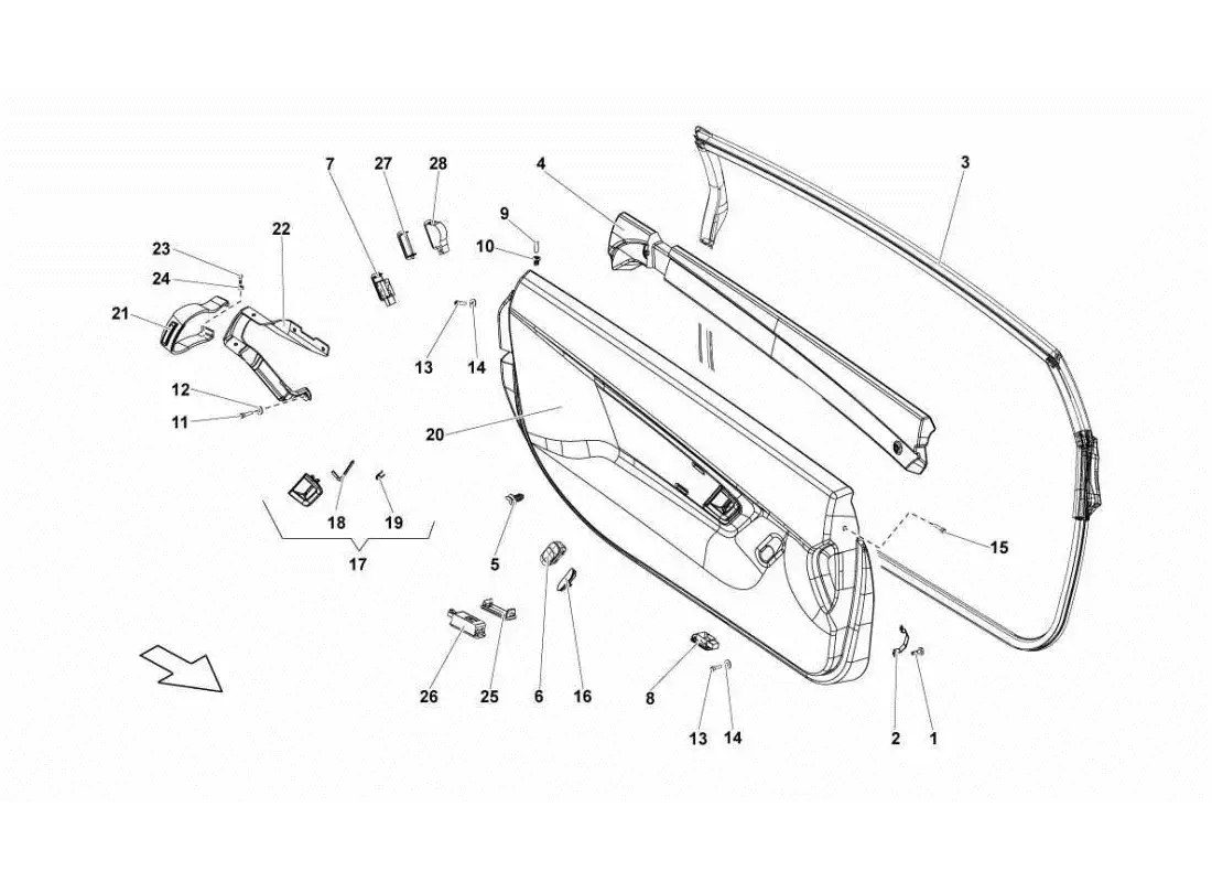 lamborghini gallardo sts ii sc diagrama de piezas de puertas