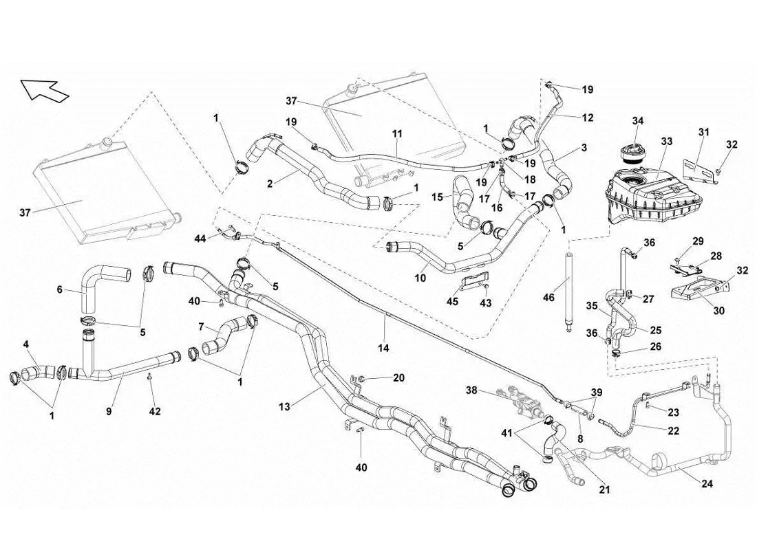 lamborghini gallardo lp570-4s perform sistema de refrigeración por agua diagrama de piezas
