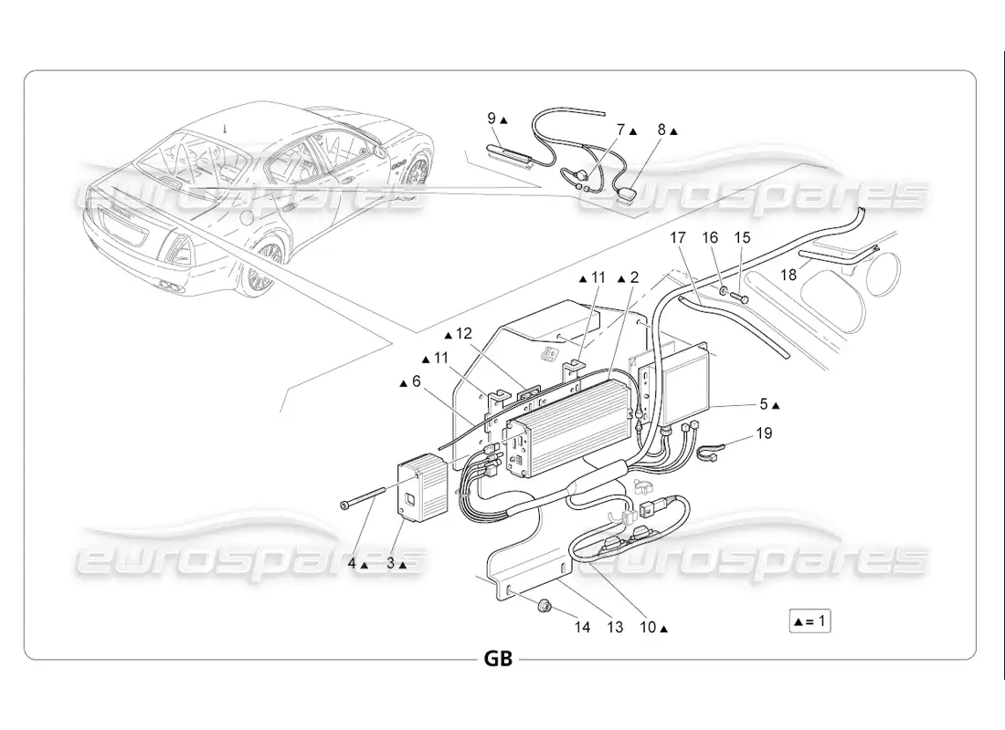 maserati qtp. (2006) 4.2 f1 sistema de alarma e inmovilizador diagrama de piezas