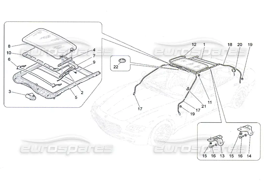 maserati qtp. (2010) 4.7 techo corredizo diagrama de piezas
