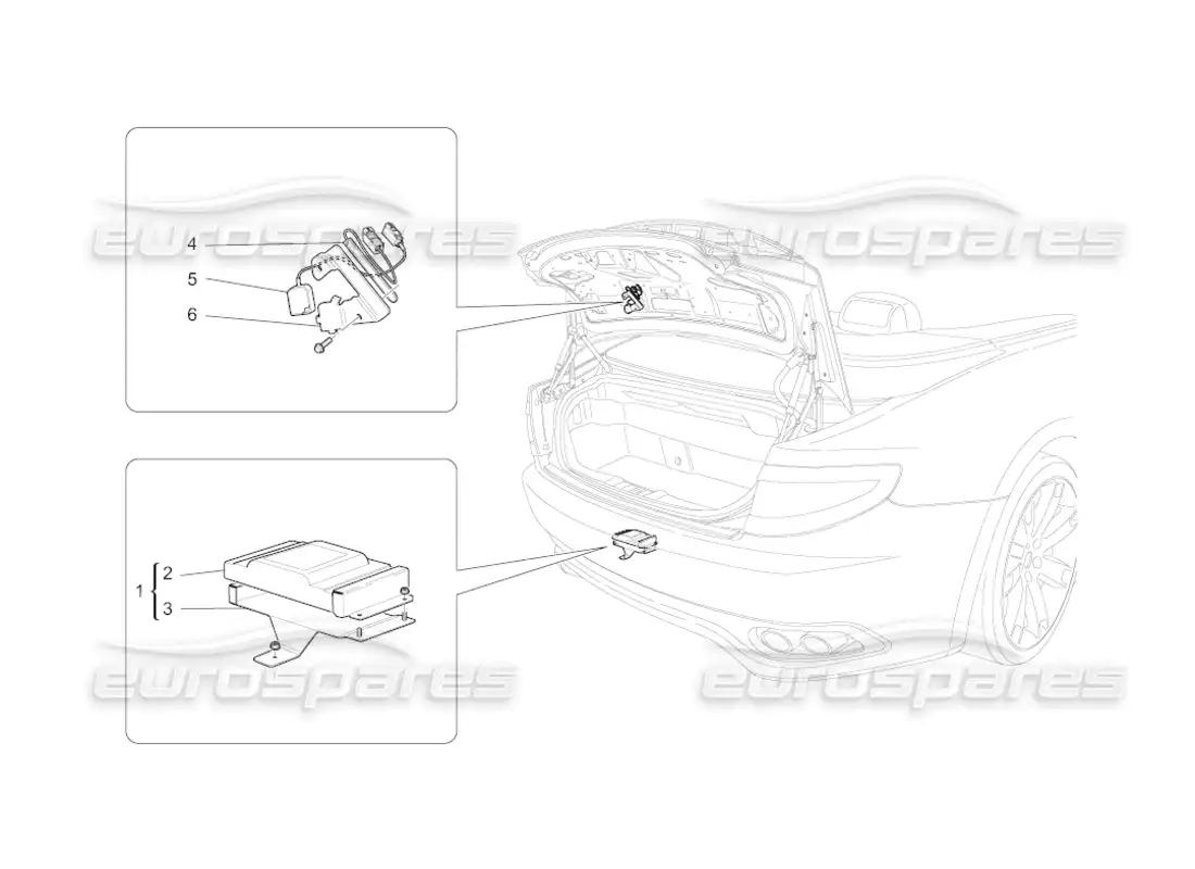 maserati grancabrio (2010) 4.7 sistema de alarma e inmovilizador diagrama de piezas