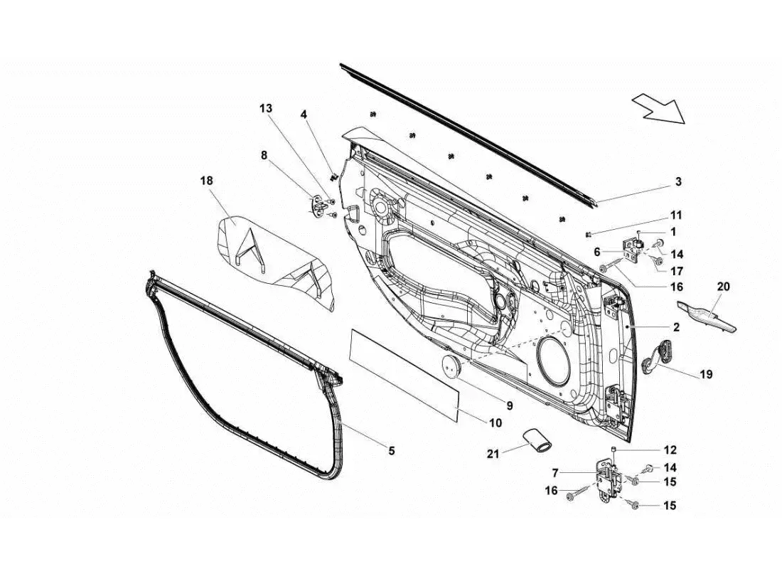 lamborghini gallardo sts ii sc diagrama de piezas de puertas