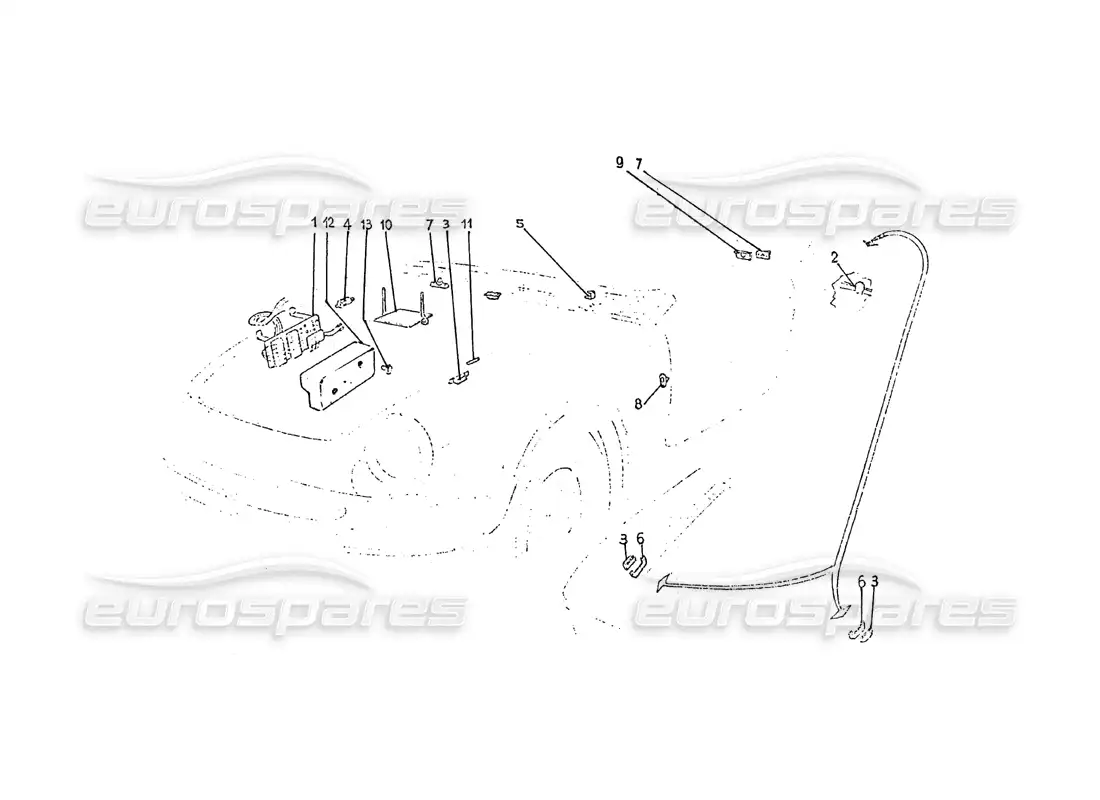 ferrari 275 (pininfarina coachwork) grupo de sistemas eléctricos diagrama de piezas
