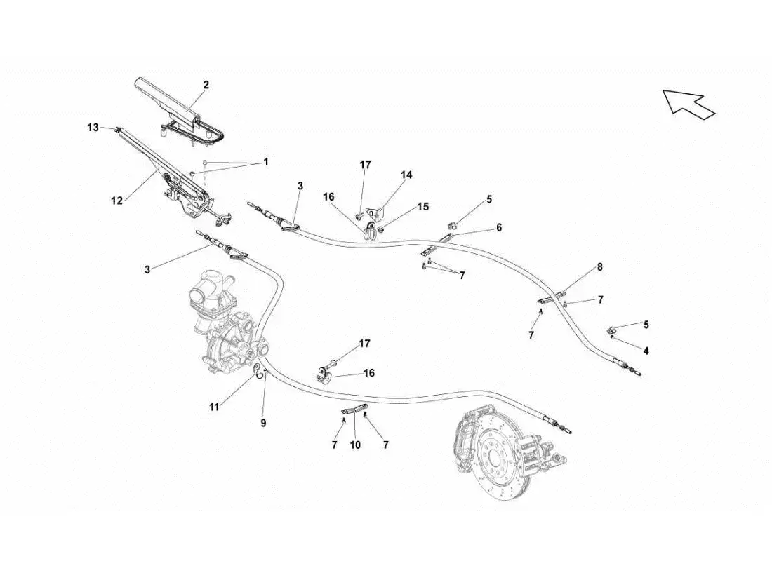 lamborghini gallardo sts ii sc diagrama de piezas del freno de mano