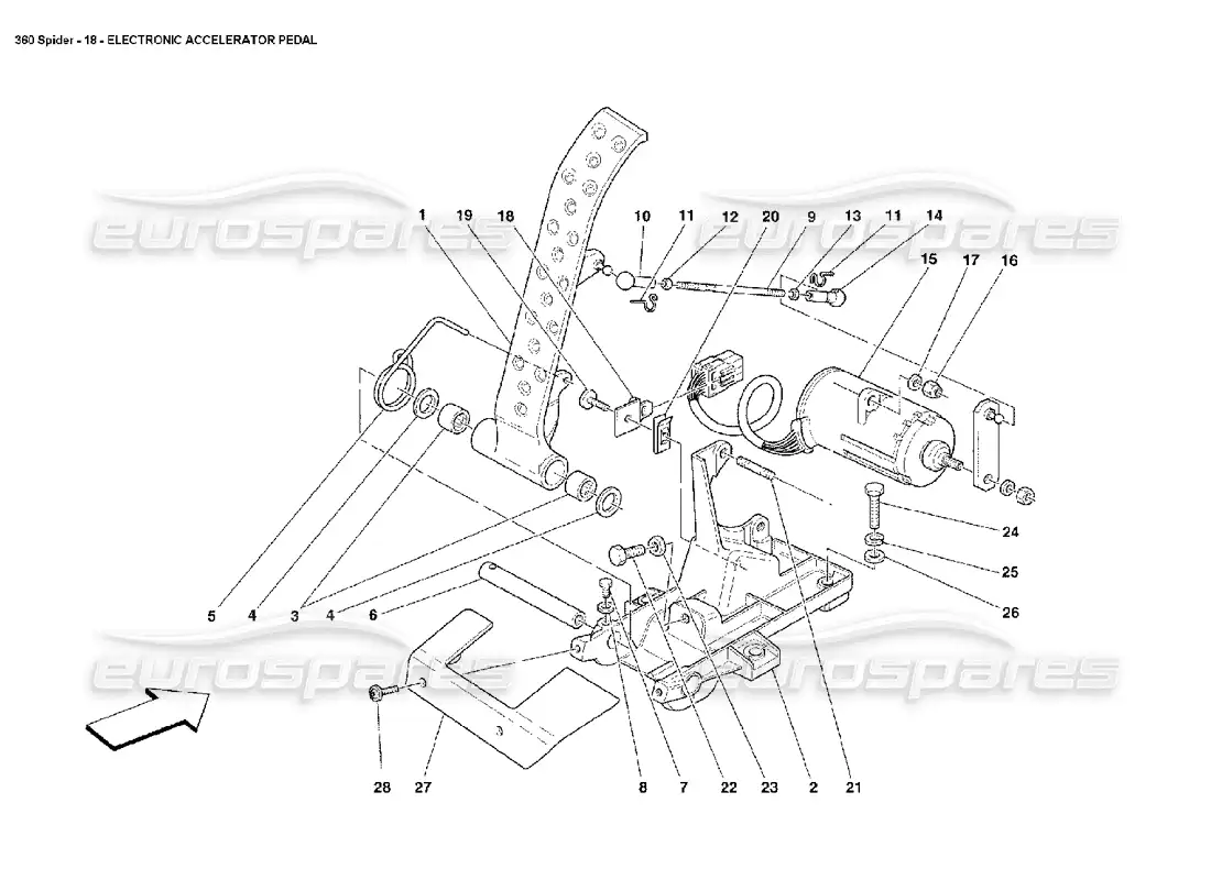 ferrari 360 spider electronic accelerator pedal diagrama de piezas
