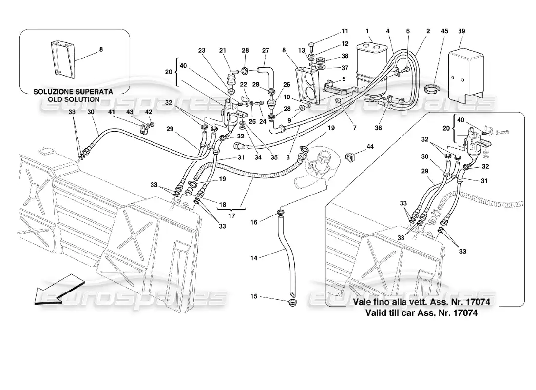 ferrari 355 (2.7 motronic) dispositivo antievaporación diagrama de piezas