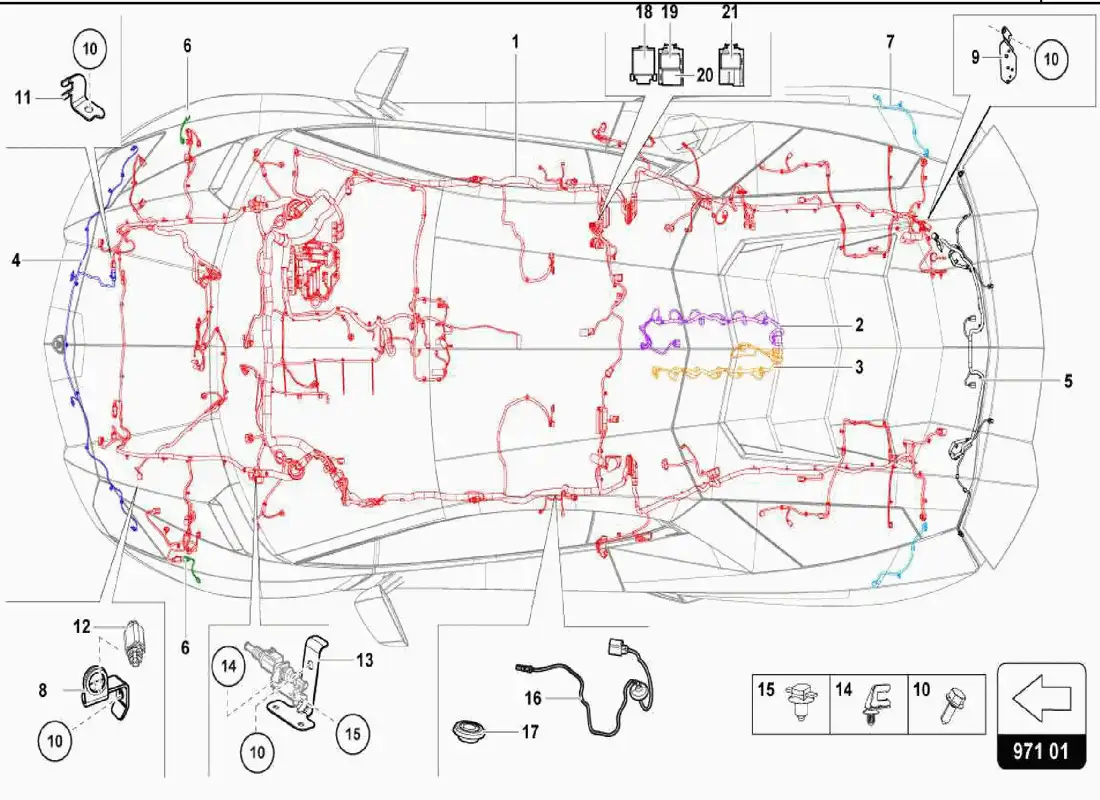 lamborghini centenario spider sistema eléctrico diagrama de piezas