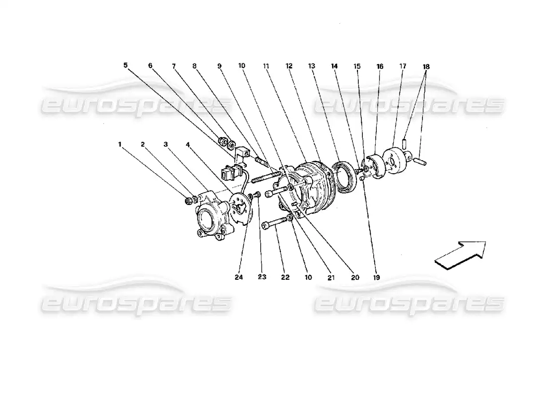 ferrari mondial 3.4 t coupe/cabrio diagrama de piezas de encendido del motor