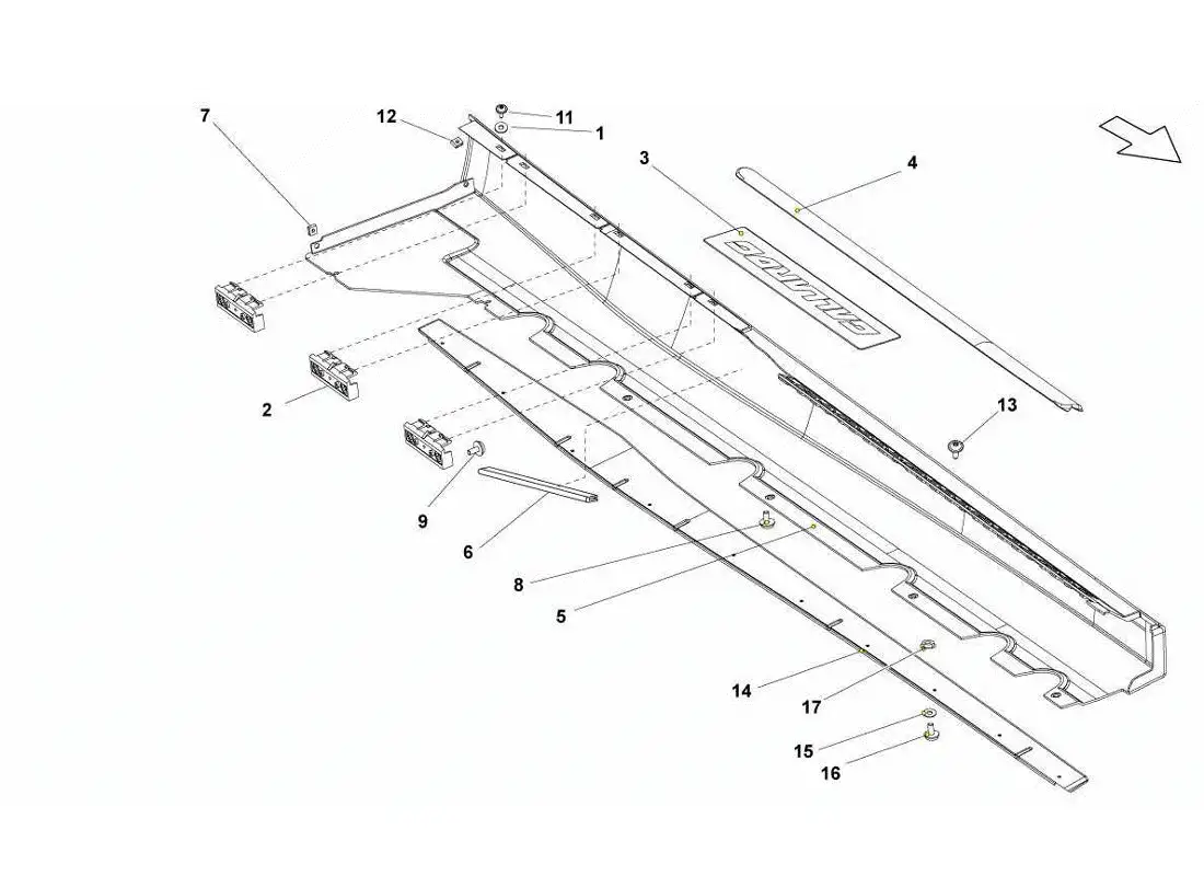 lamborghini gallardo lp560-4s update miembro lateral externo diagrama de piezas