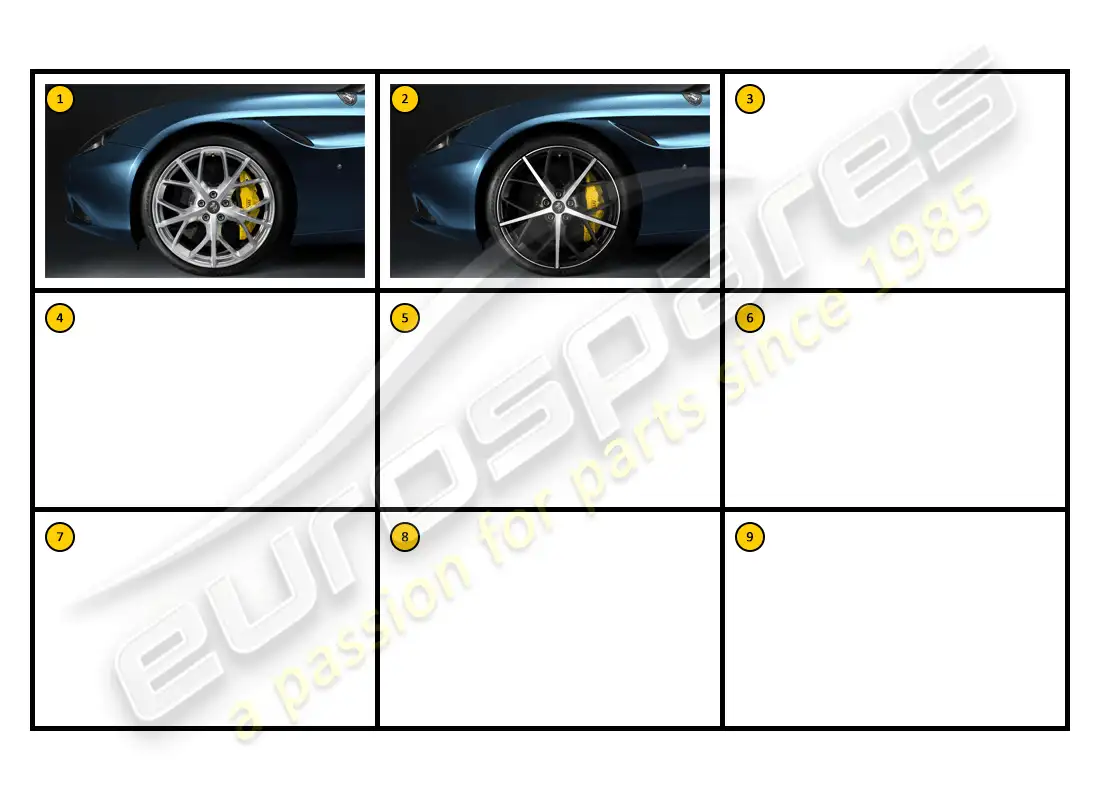 un diagrama de piezas del catálogo de piezas ferrari california (accessories)