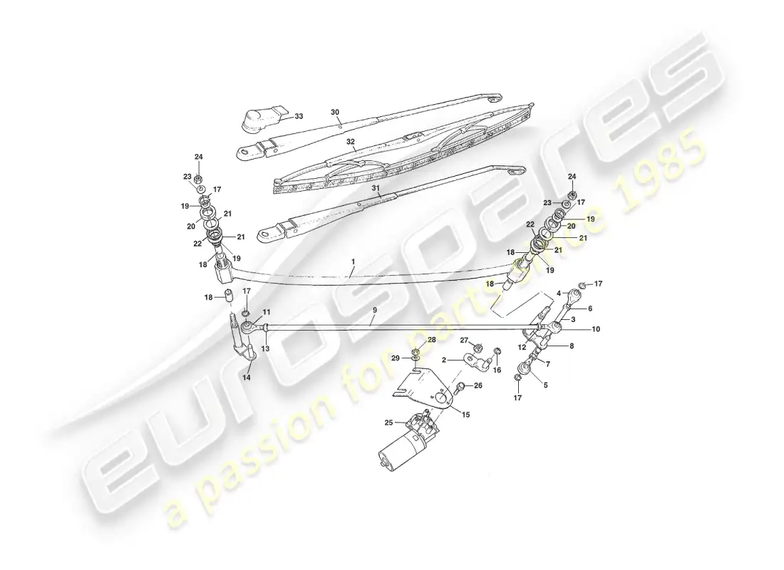 aston martin v8 virage (2000) limpiaparabrisas diagrama de piezas