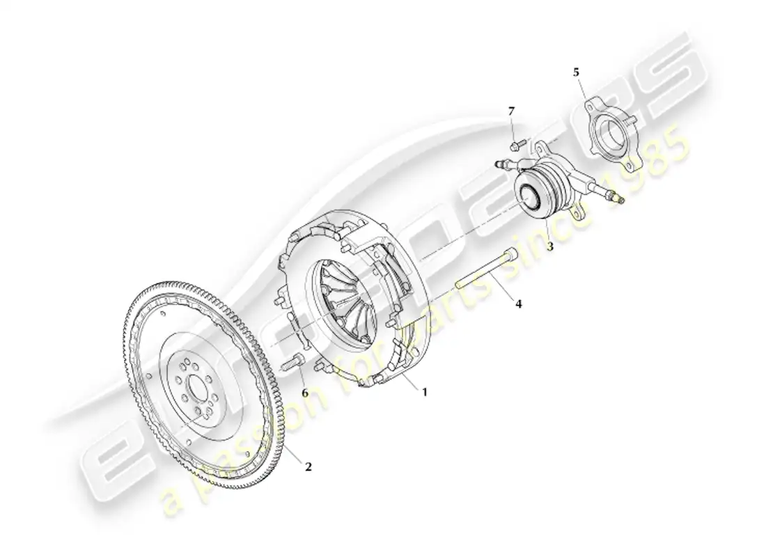 aston martin db7 vantage (2003) diagrama de piezas del kit de embrague (valeo)
