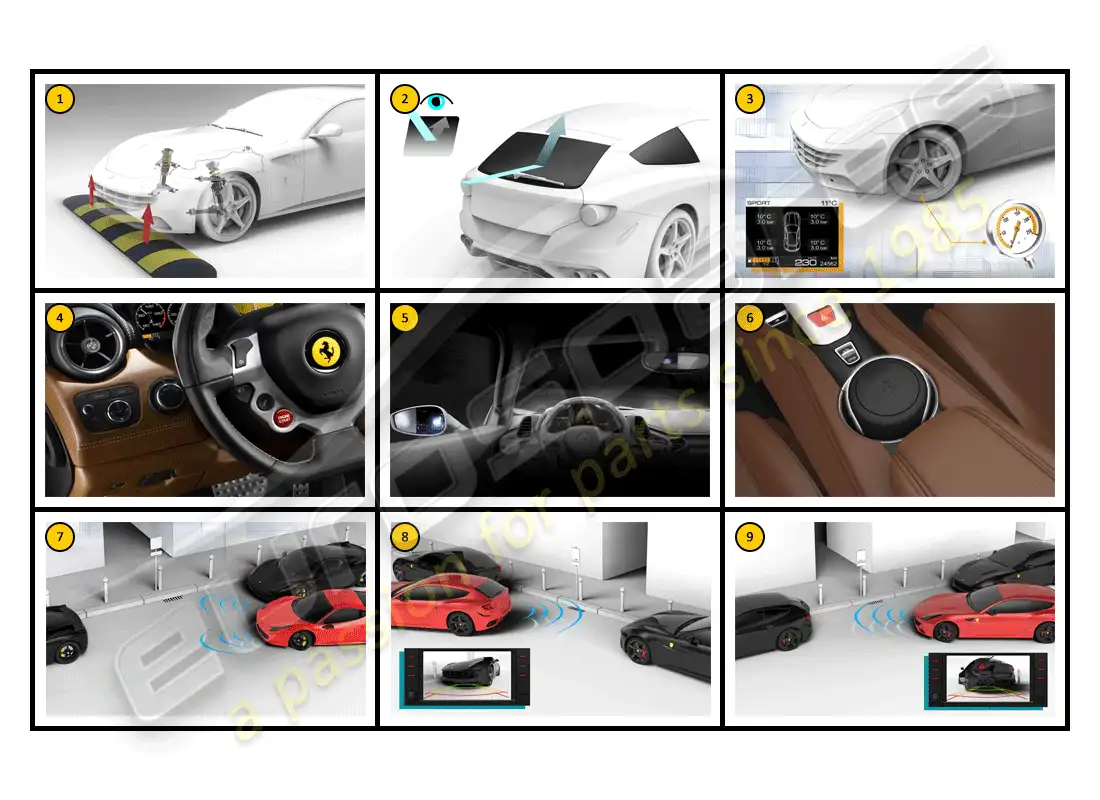 ferrari ff (accessories) equipo - comodidad diagrama de piezas