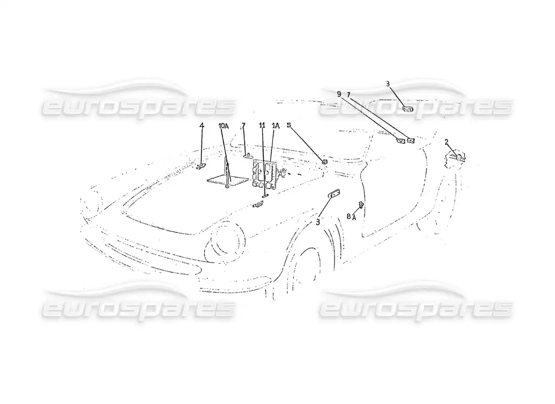 ferrari 275 (pininfarina coachwork) grupo de sistemas eléctricos diagrama de piezas