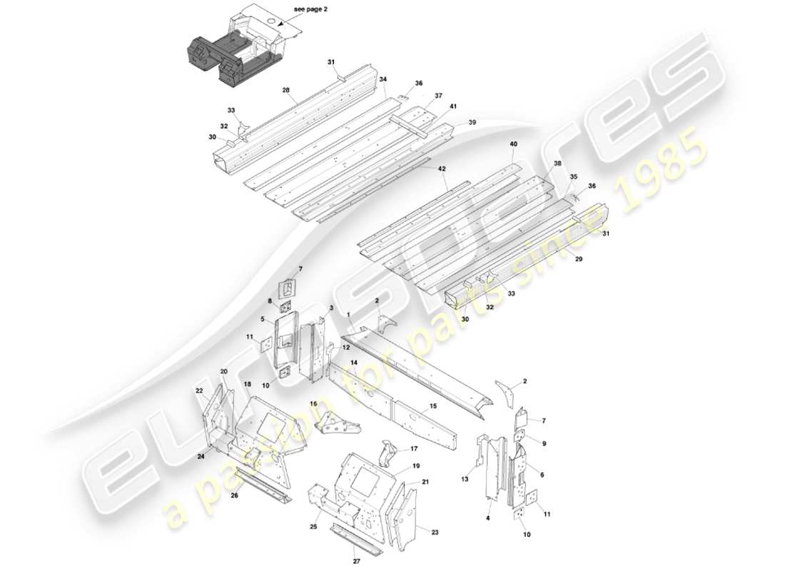 aston martin vanquish (2001) underbody1 diagrama de piezas