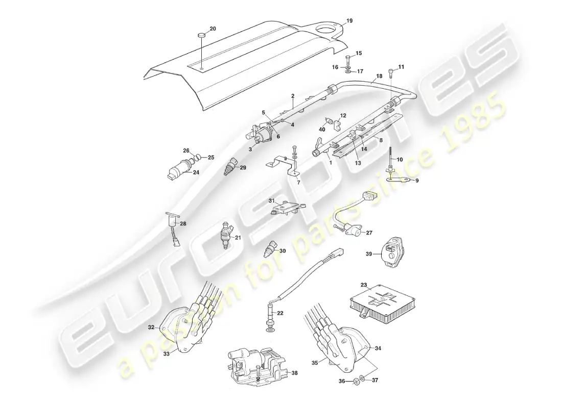 aston martin v8 virage (2000) inyección electrónica de combustible, volante, vin 69225 en diagrama de piezas