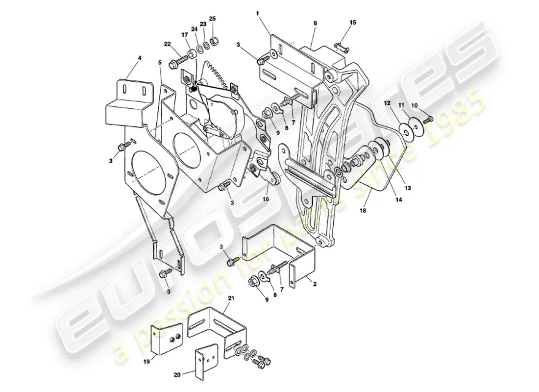 aston martin v8 volante (1998) luz trasera bajada diagrama de piezas