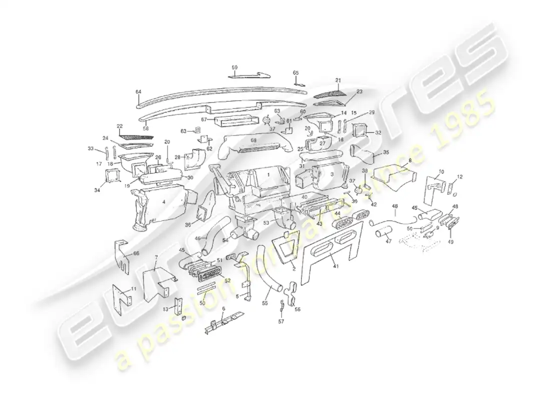 aston martin v8 virage (2000) instalación interior diagrama de piezas