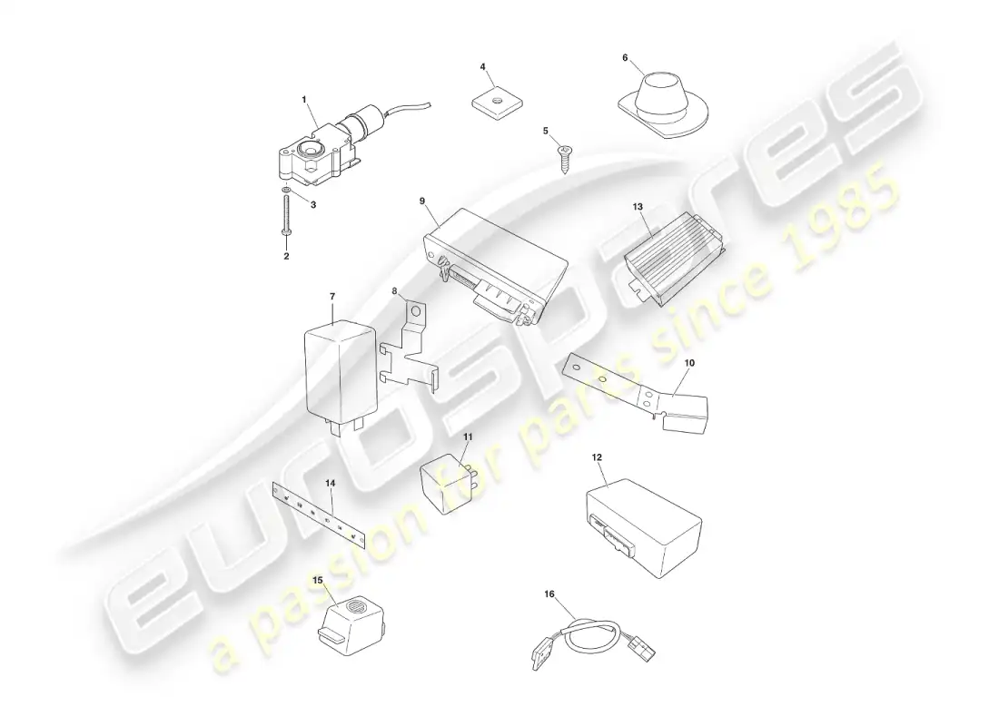 aston martin v8 virage (2000) componentes y cableado diagrama de piezas
