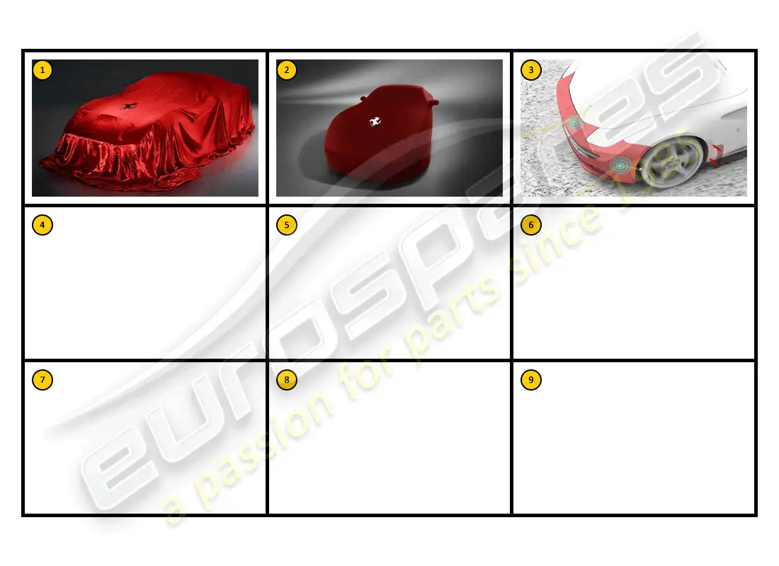 ferrari ff (accessories) cuidado del automóvil - protección del vehículo diagrama de piezas
