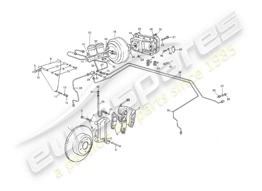 aston martin v8 virage (1999) frenos delanteros diagrama de piezas