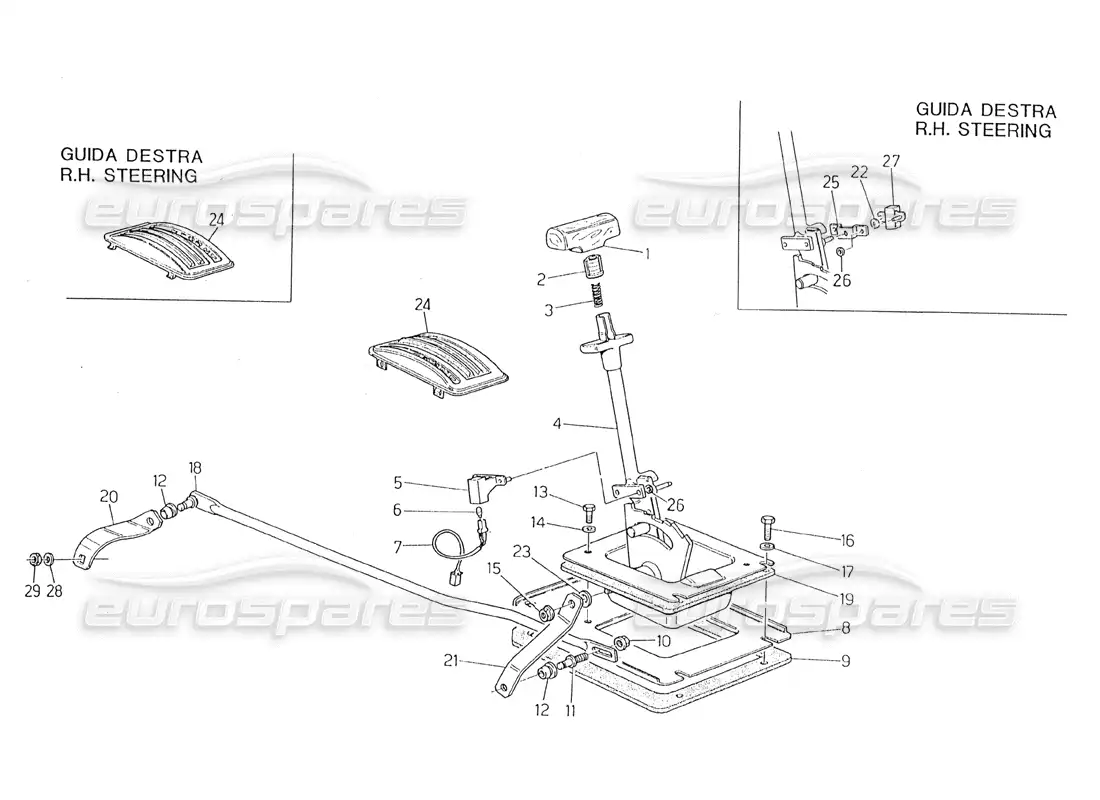 maserati 228 diagrama de piezas de control de transmisión automática