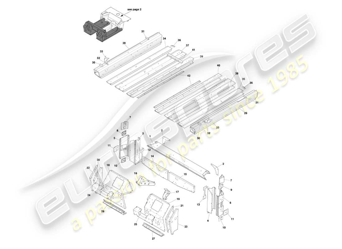 aston martin vanquish (2002) underbody1 diagrama de piezas