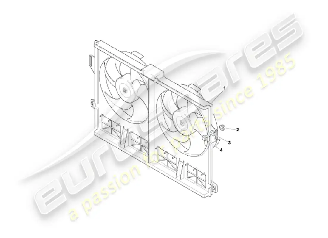 aston martin vanquish (2006) cubierta del ventilador de refrigeración diagrama de piezas